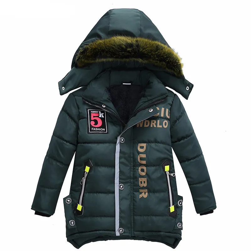 Hooded Warm Winter Boys Coat - Free shipping to North America