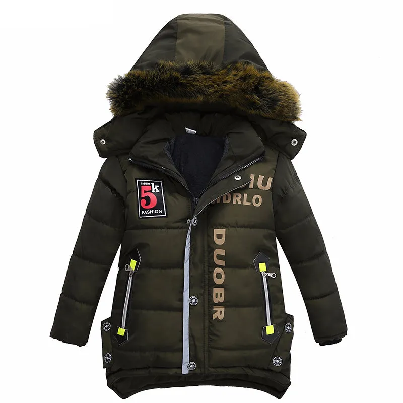 Hooded Warm Winter Boys Coat - Free shipping to North America