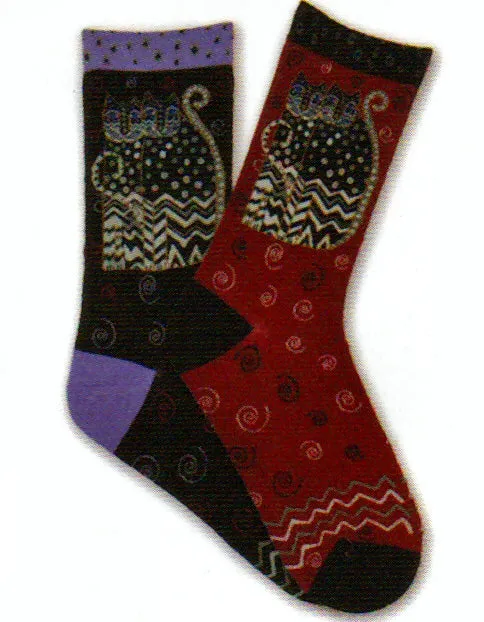 Laurel Burch Polka Dot Gatos Socks