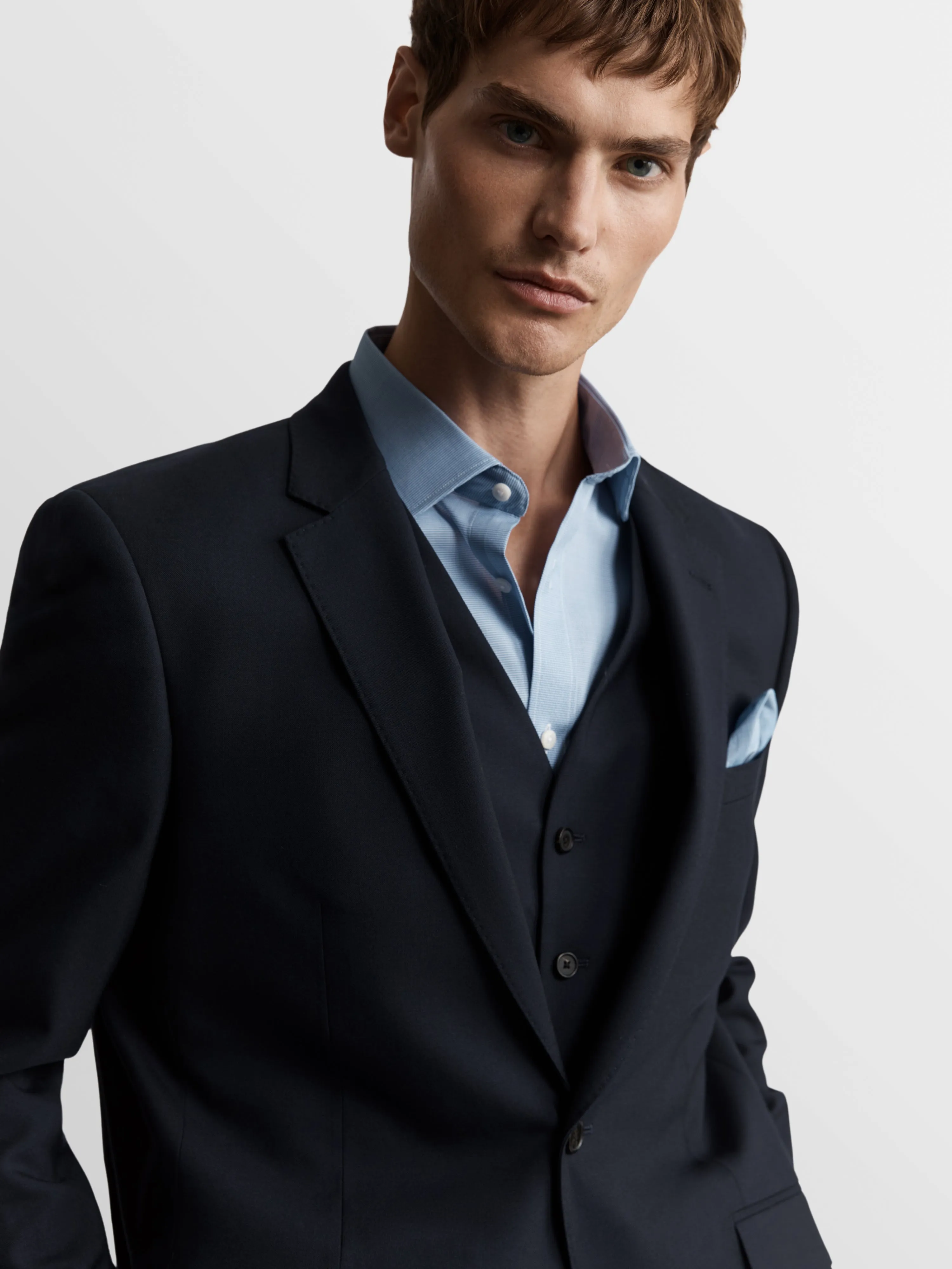 Leo Italian Luxury Slim Navy Suit Jacket