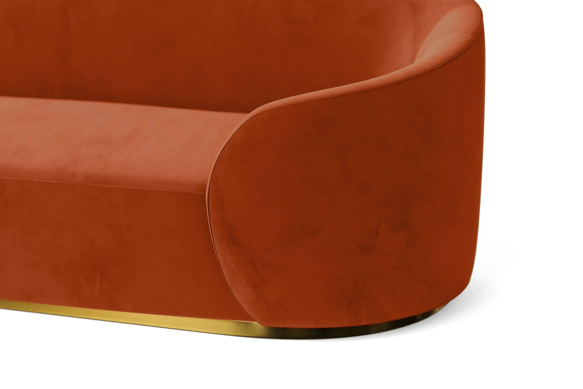 Livorno 2 Seater Sofa Orange Velvet