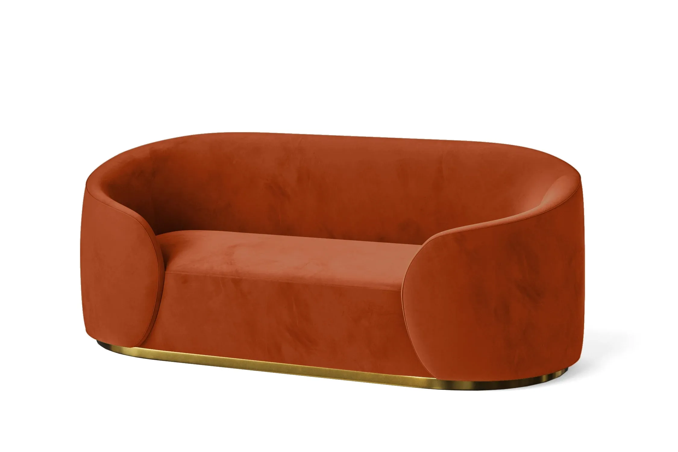 Livorno 2 Seater Sofa Orange Velvet