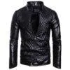 Long Sleeve Zipper Leather Cardigan Jacket  Stylish & Warm Leather Coat