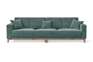 Lucca 4 Seater Sofa Teal Velvet