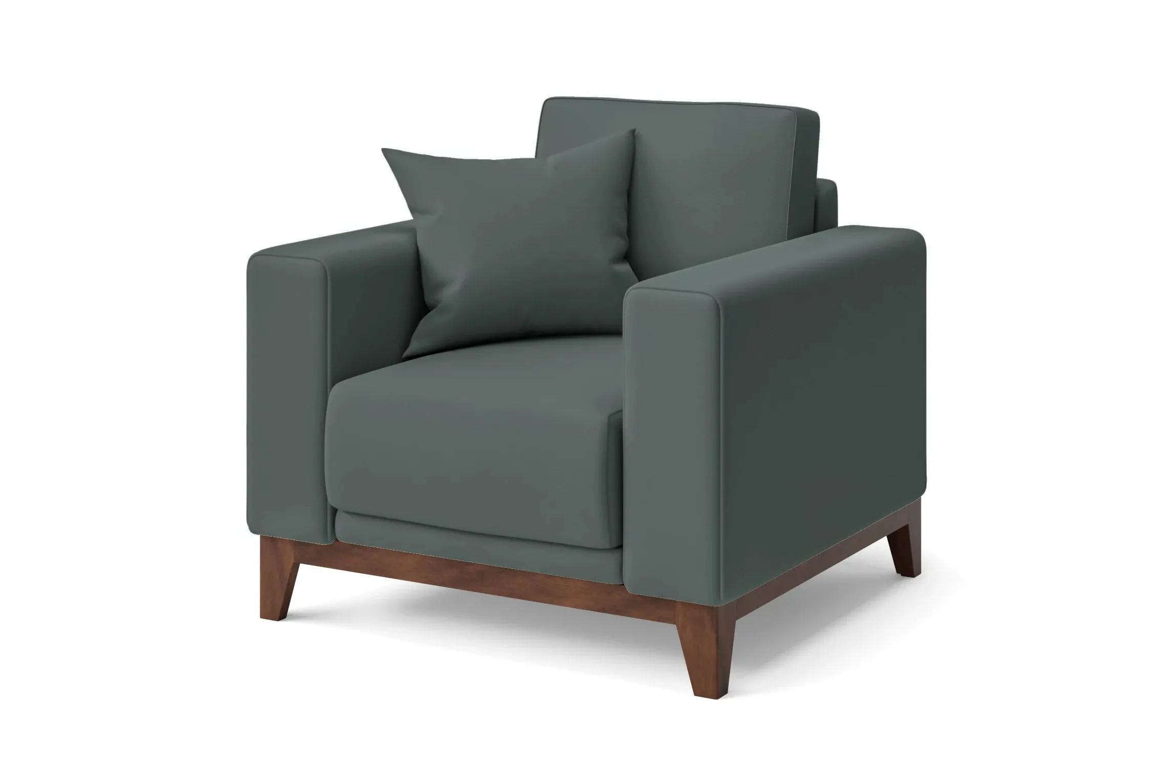 Lucca Armchair Dusky Turquoise Leather