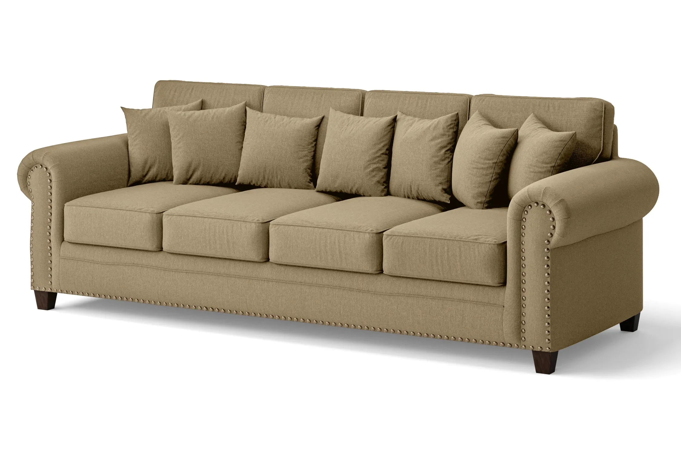 Marano 4 Seater Sofa Beige Linen Fabric