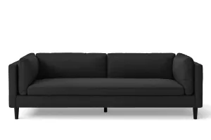 Matera 4 Seater Sofa Black Linen Fabric