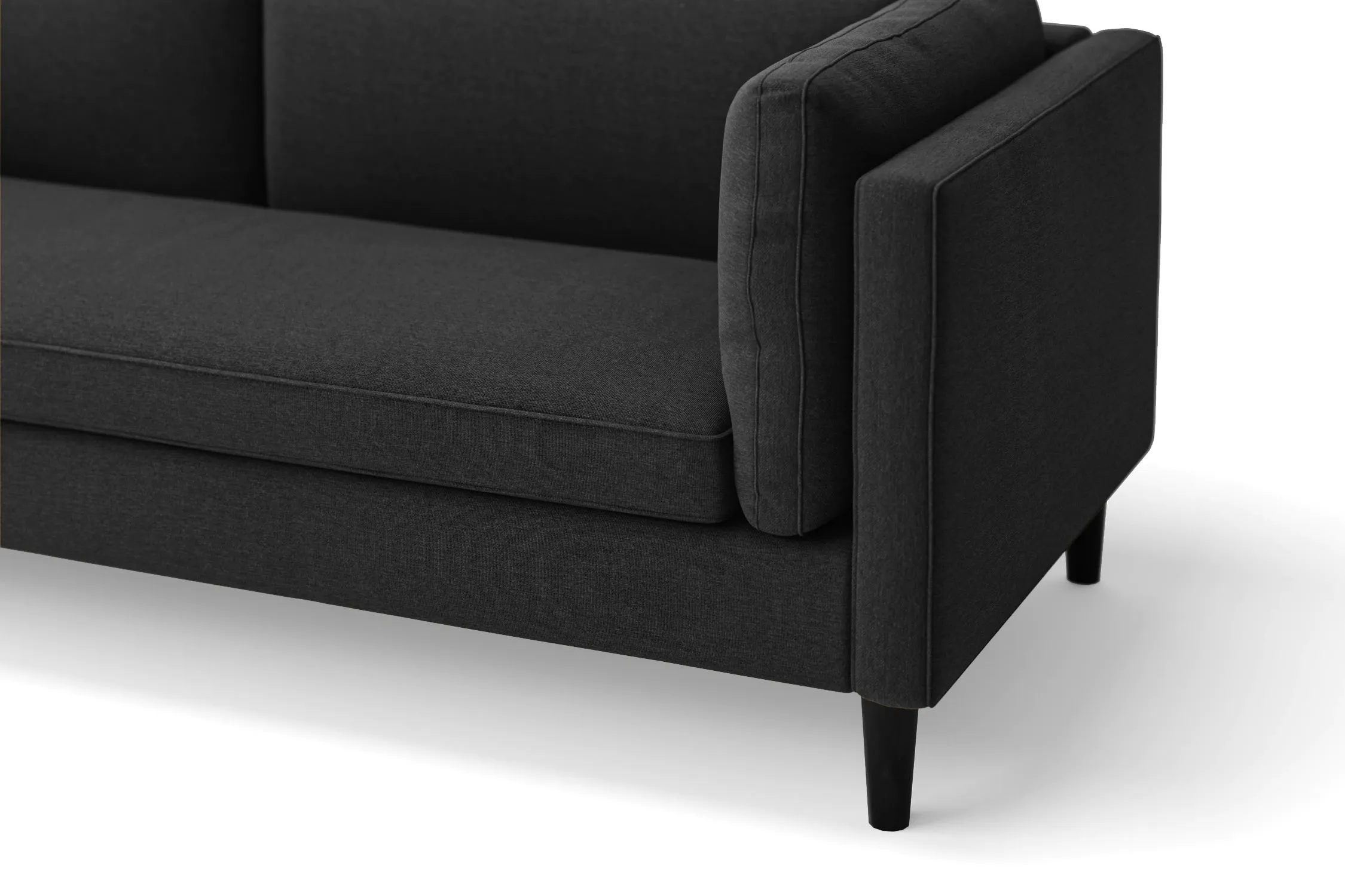 Matera 4 Seater Sofa Black Linen Fabric