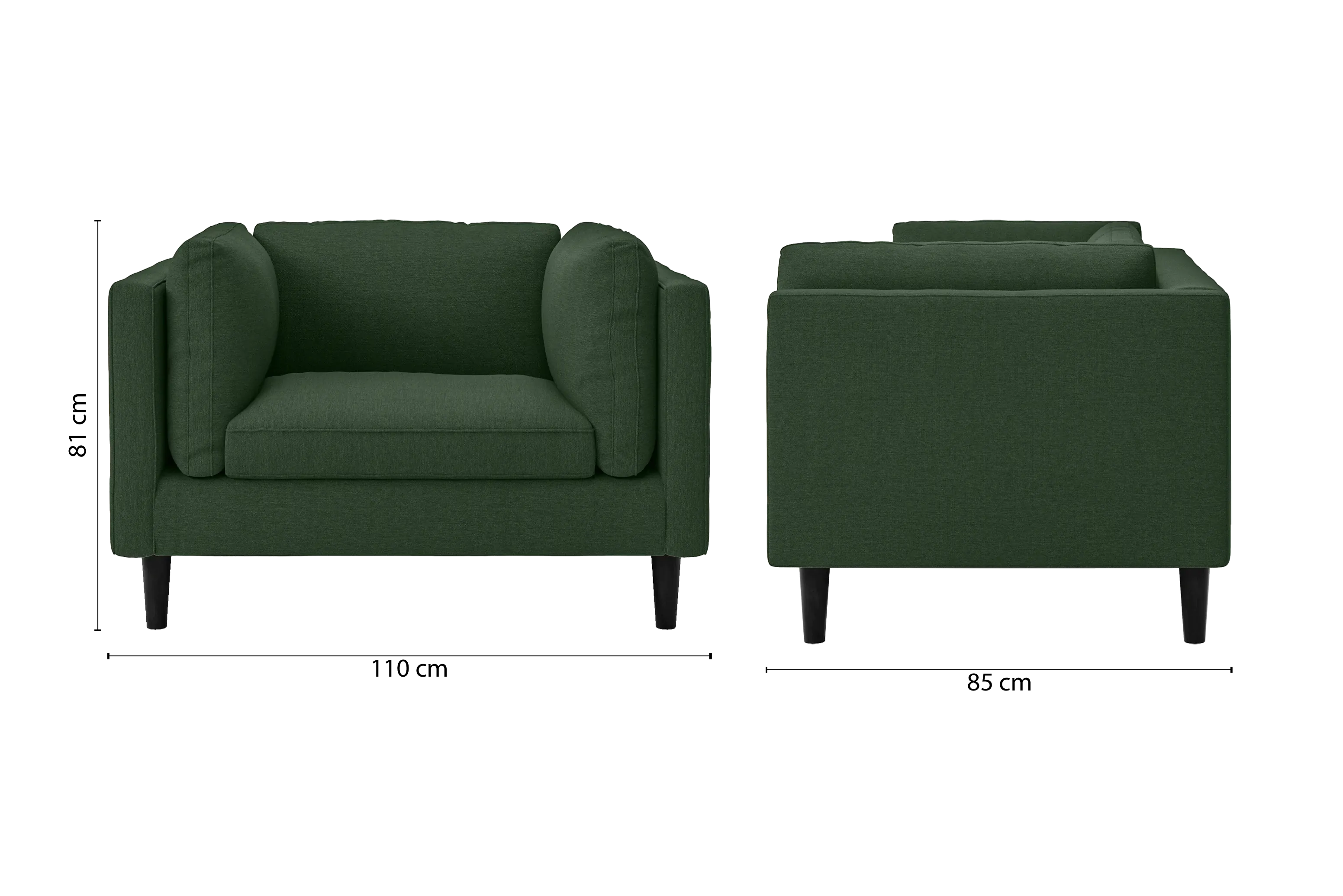 Matera Armchair Forest Green Linen Fabric