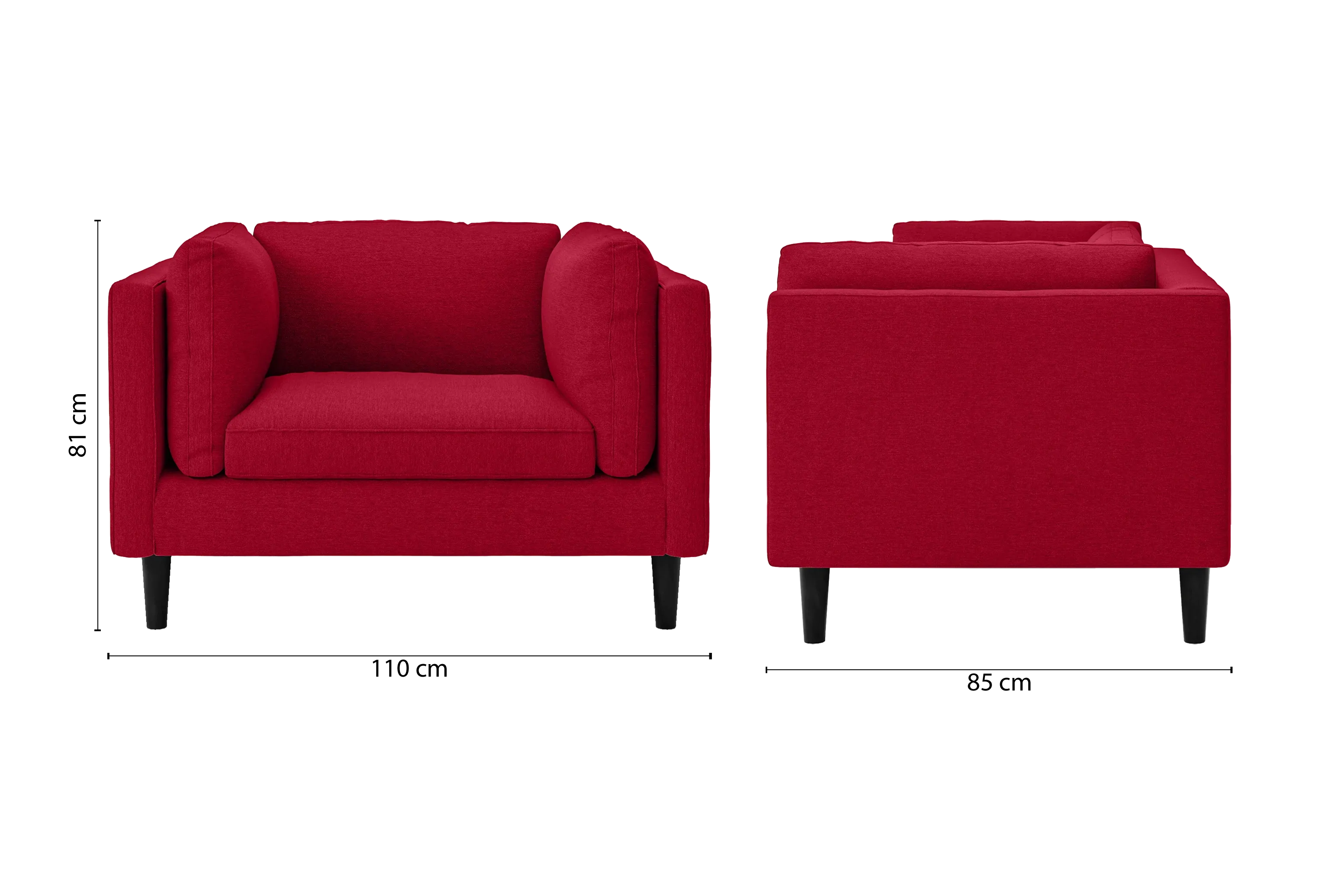 Matera Armchair Red Linen Fabric