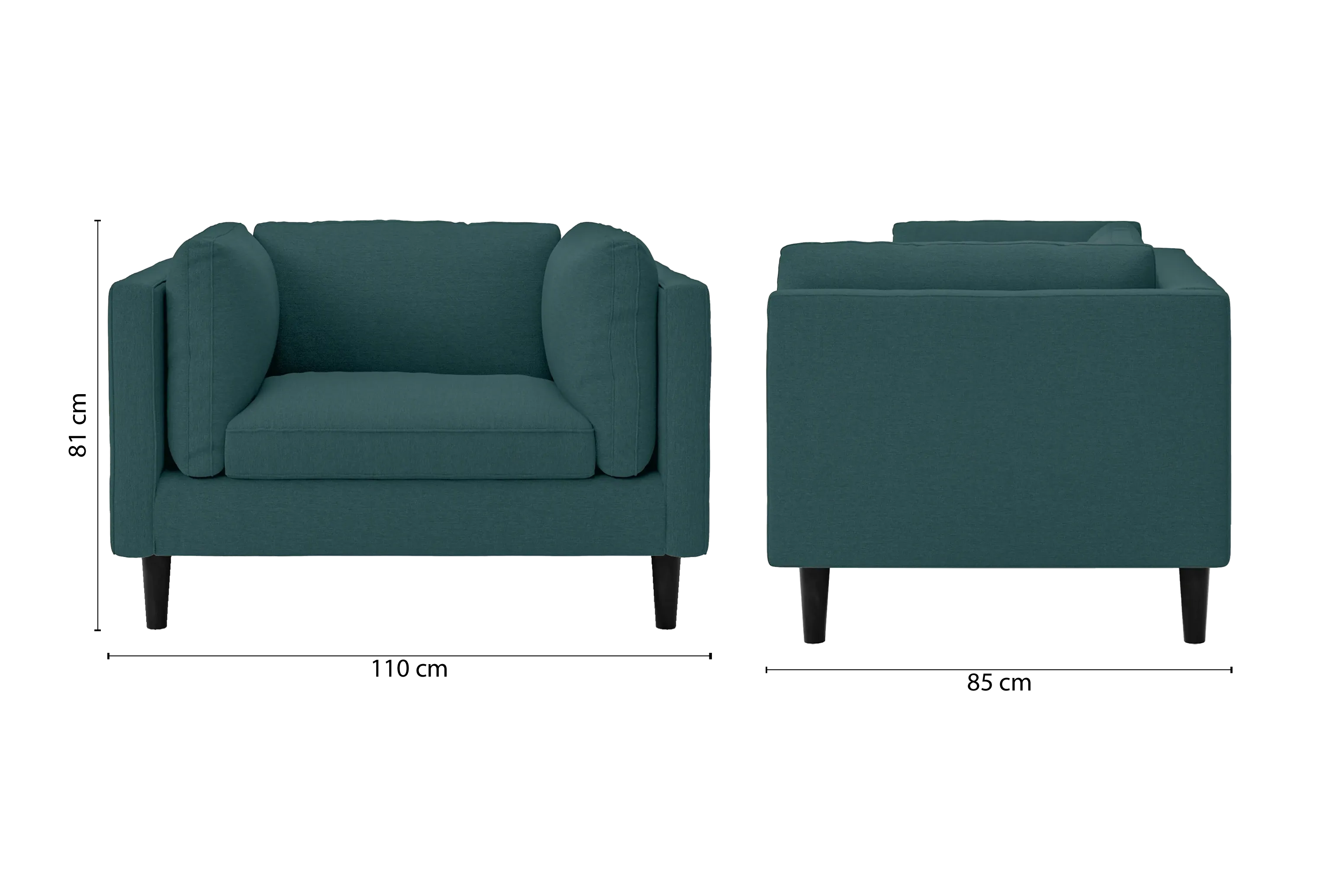 Matera Armchair Teal Linen Fabric