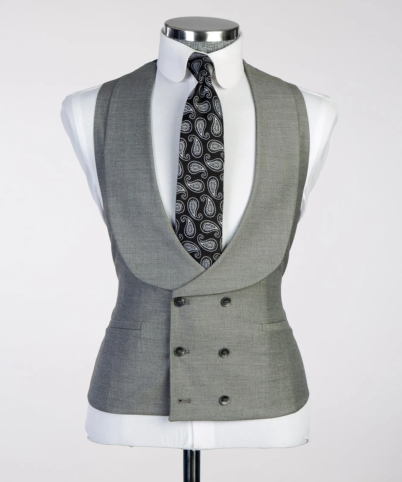 Men's 3 Piece Slim Fit Grey Suit