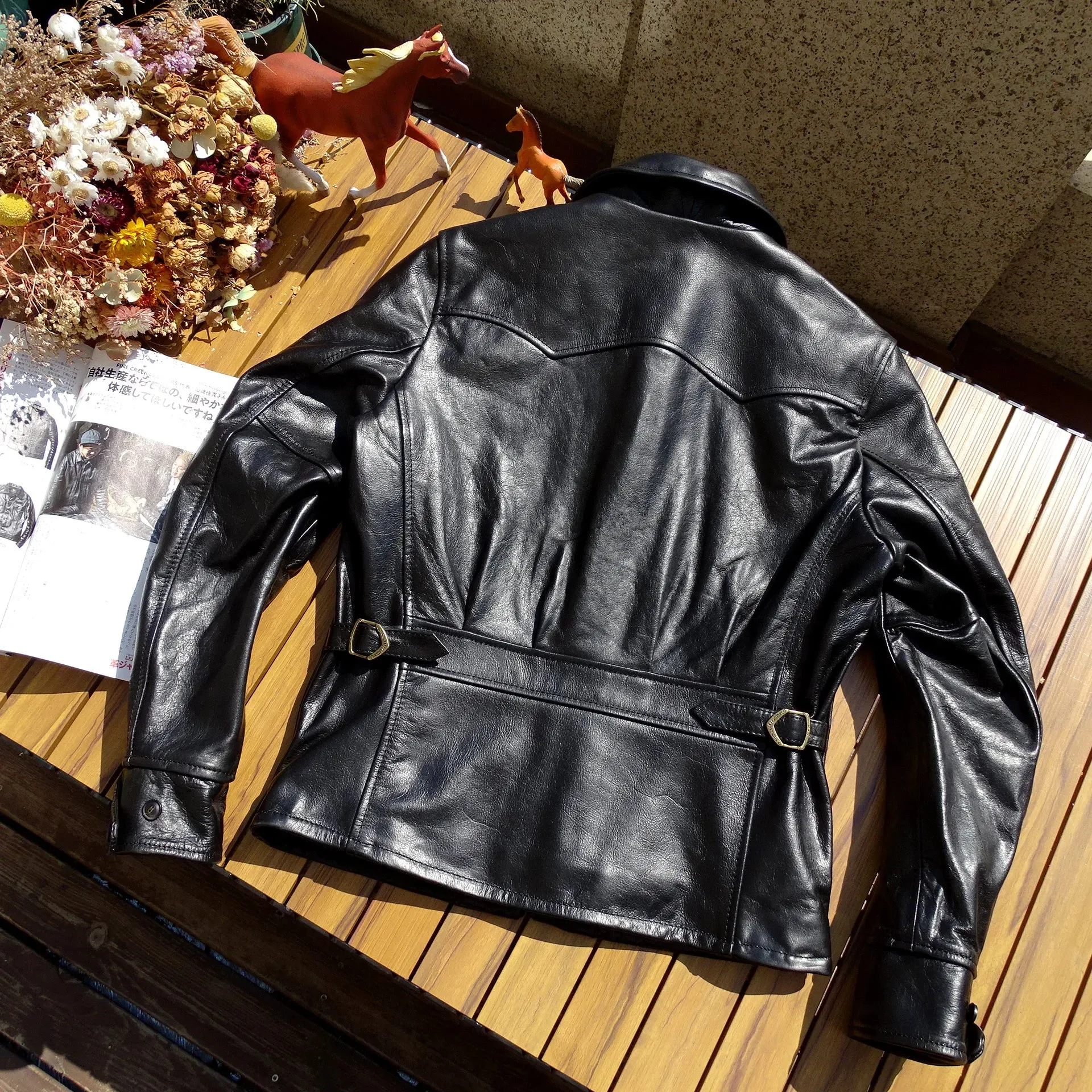 Men's Black Slim Fit Leather Jacket - Classic Cafe Racer Motorcycle Wear