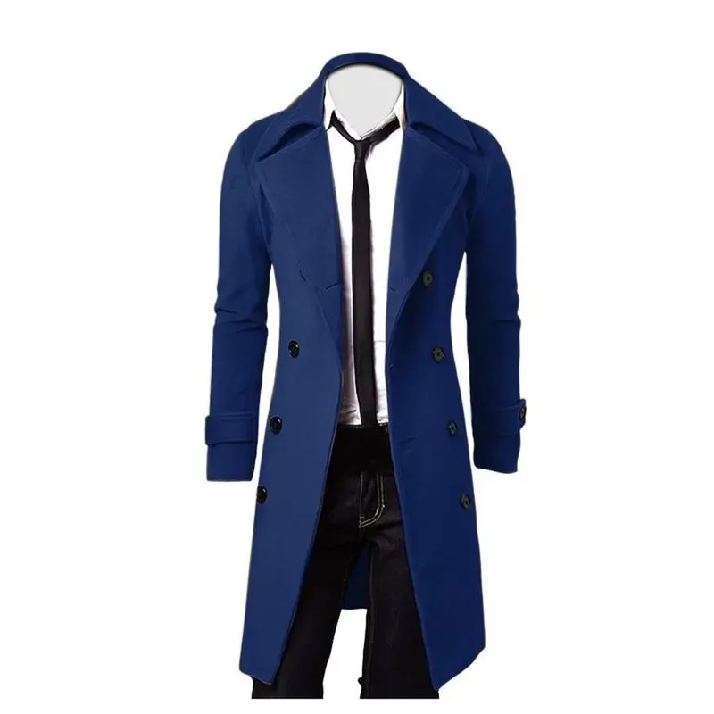 Men's Double Breasted Trench Coat Slim Fit Coat Jacket*