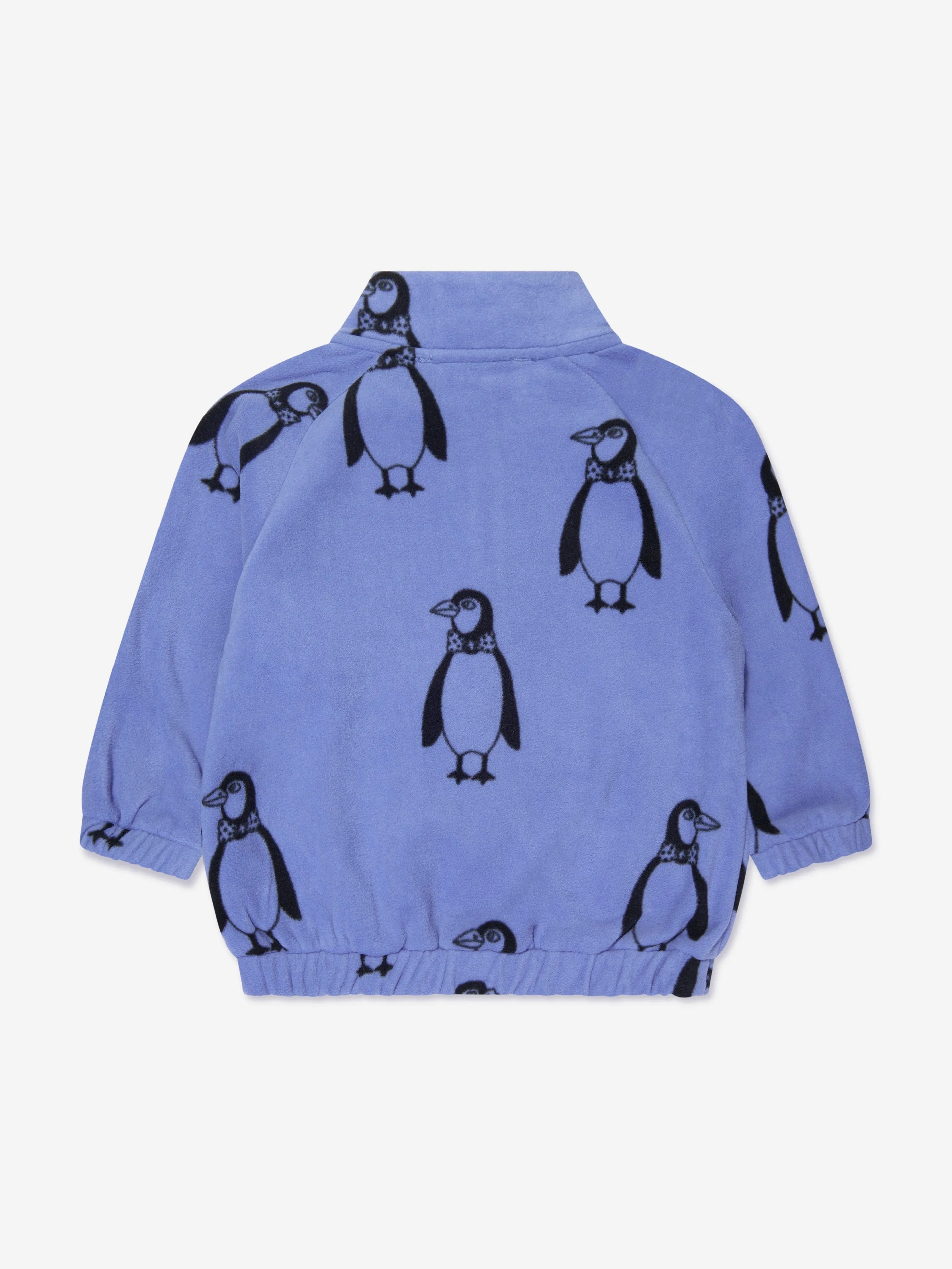 Mini Rodini Kids Penguin Fleece Jacket in Blue