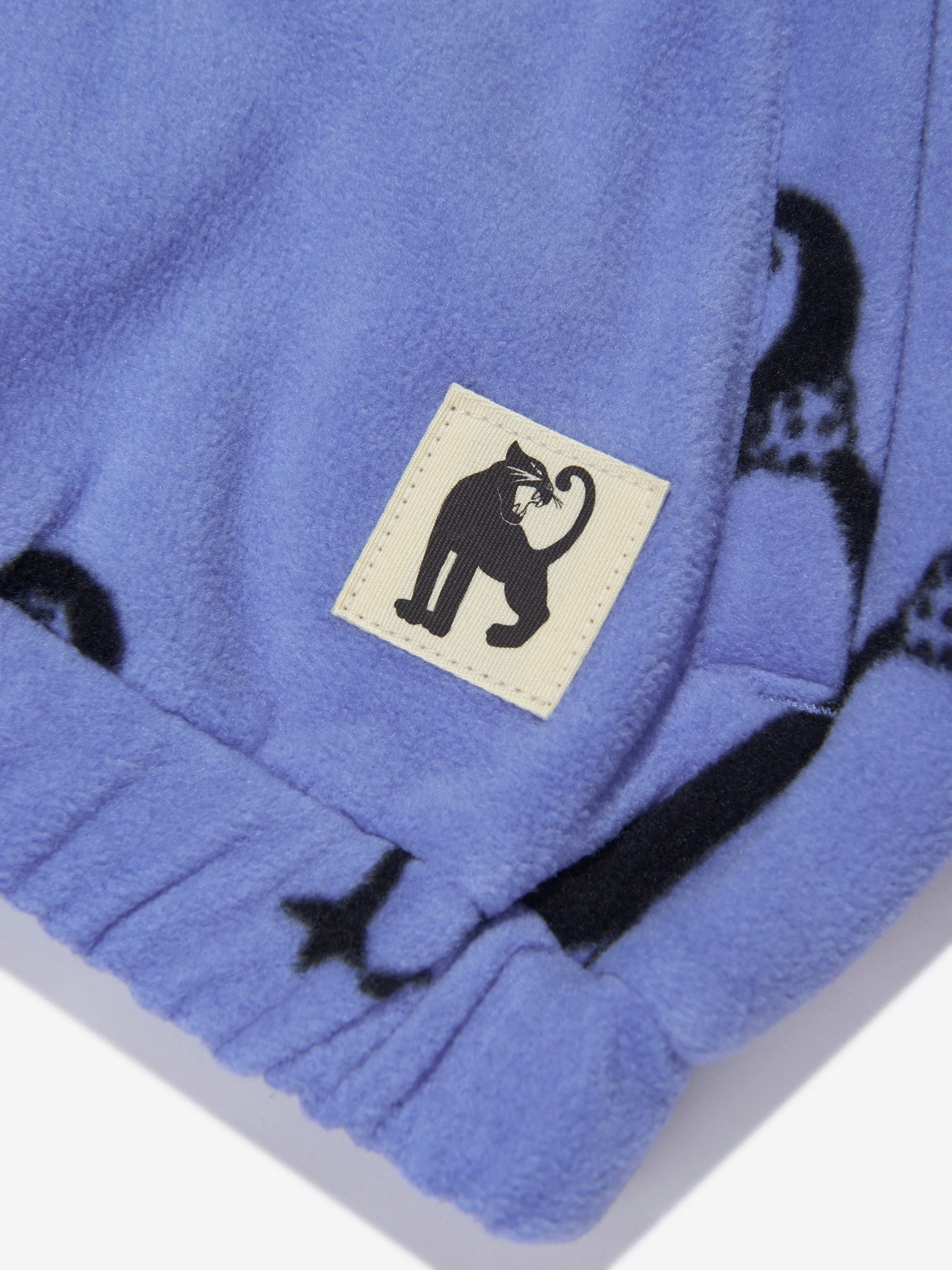 Mini Rodini Kids Penguin Fleece Jacket in Blue