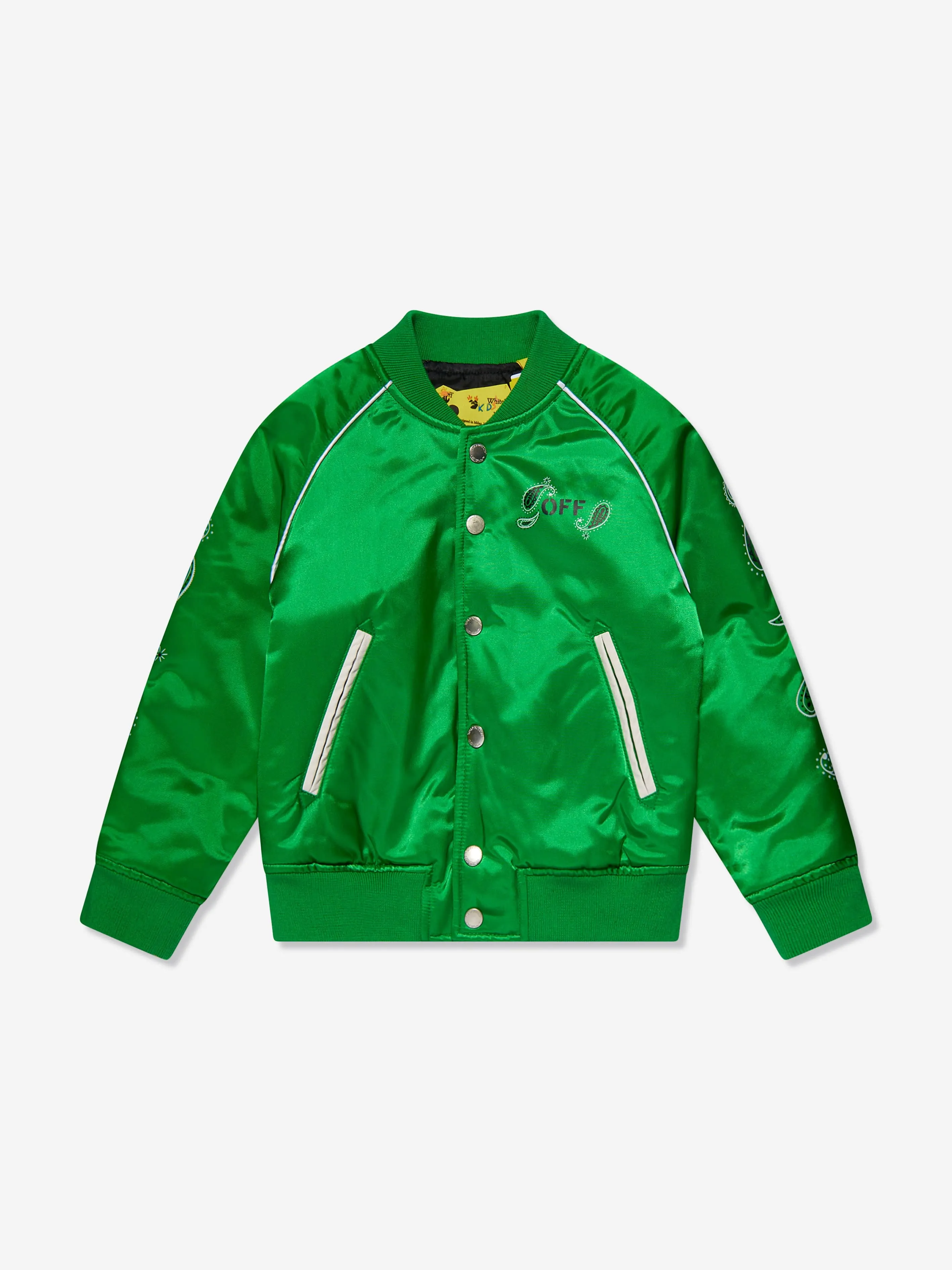 Off-White Kids Bandana Bomber Jacket in Green