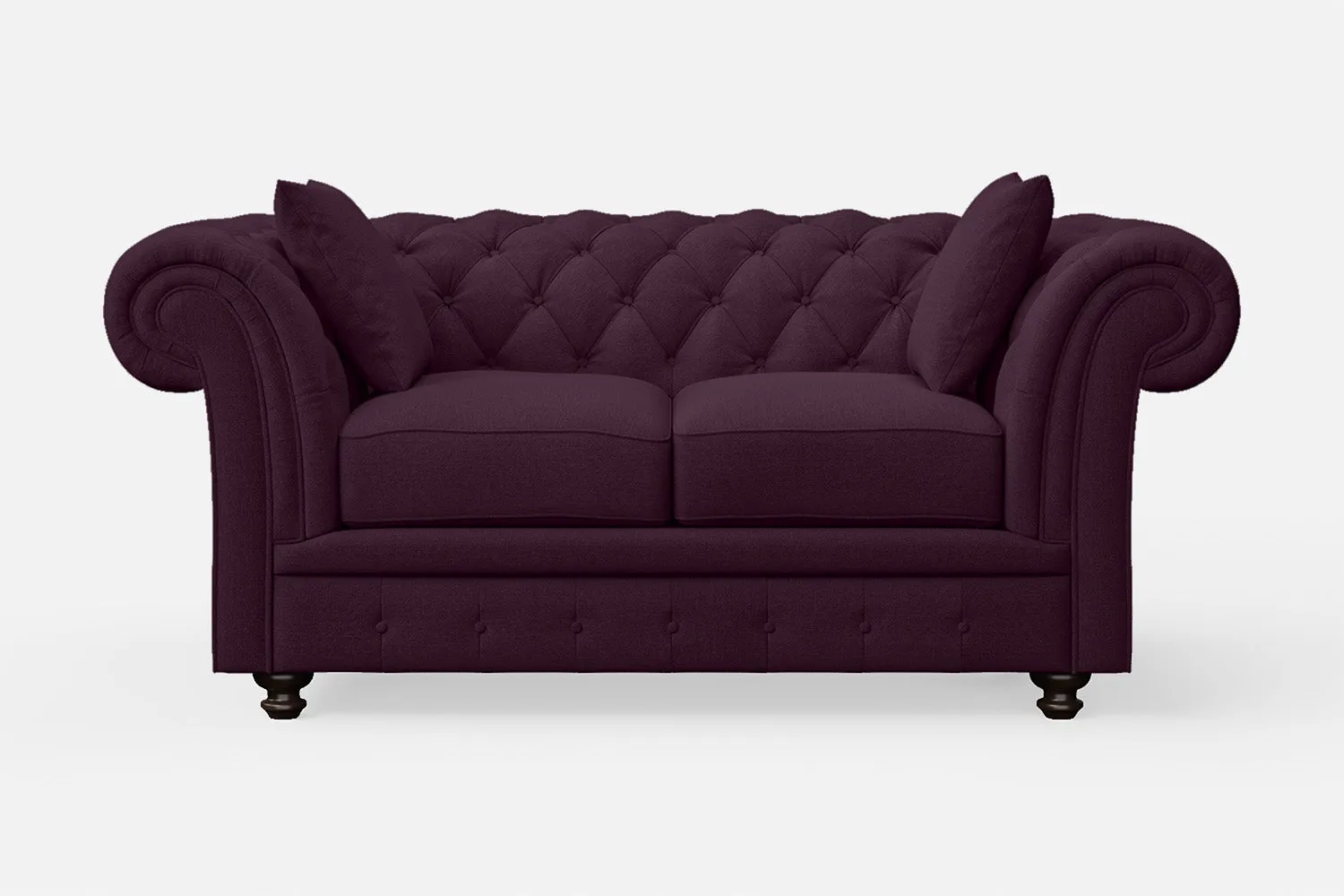 Pesaro 2 Seater Sofa Purple Linen Fabric