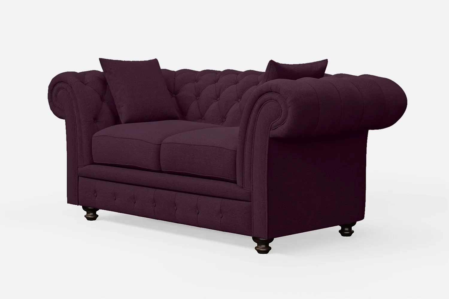 Pesaro 2 Seater Sofa Purple Linen Fabric