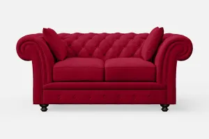 Pesaro 2 Seater Sofa Red Linen Fabric