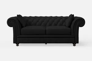 Pesaro 3 Seater Sofa Black Leather