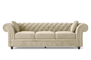 Pesaro 4 Seater Sofa Cream Velvet