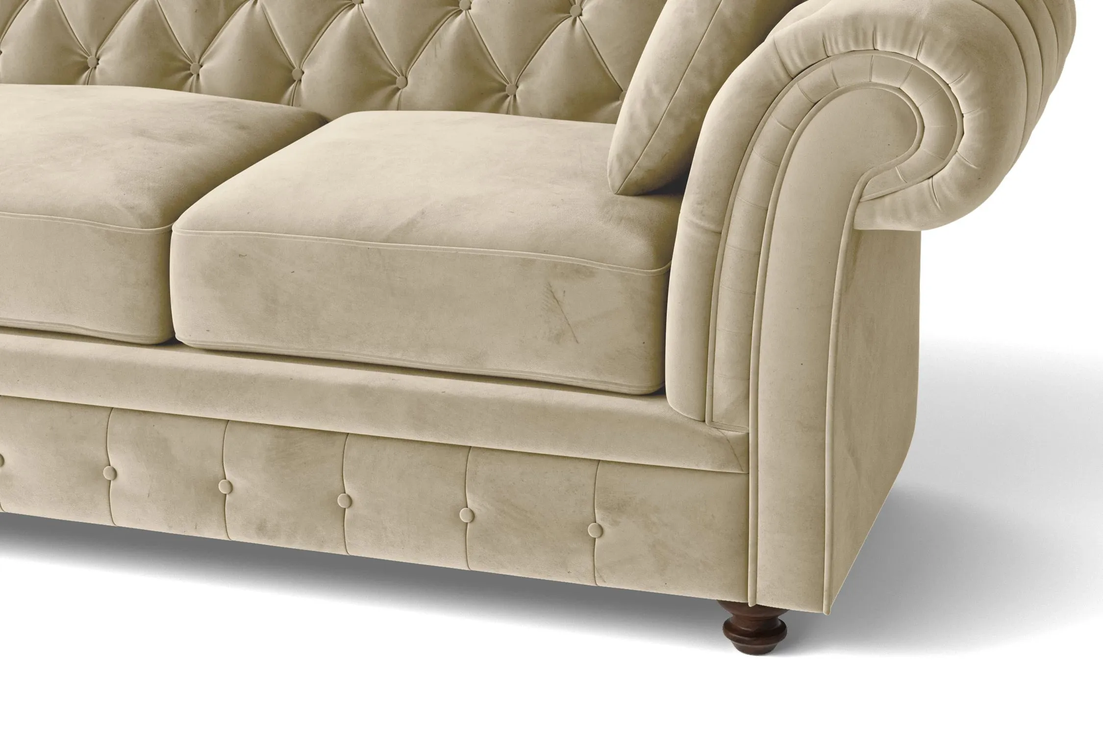 Pesaro 4 Seater Sofa Cream Velvet