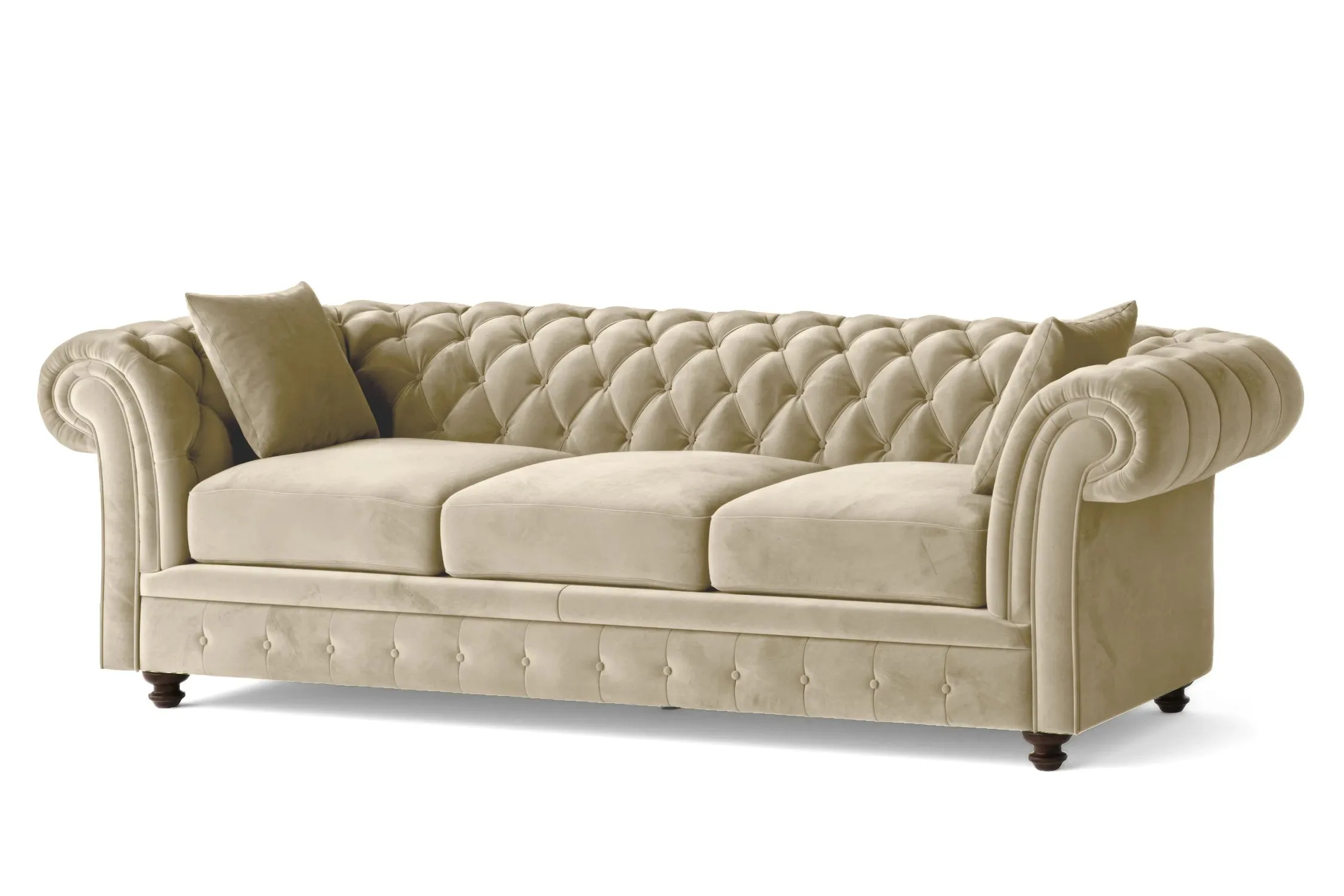 Pesaro 4 Seater Sofa Cream Velvet