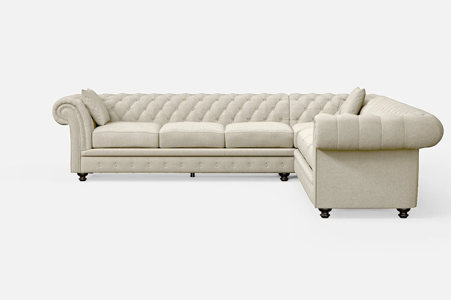 Pesaro 6 Seater Corner Sofa Cream Linen Fabric