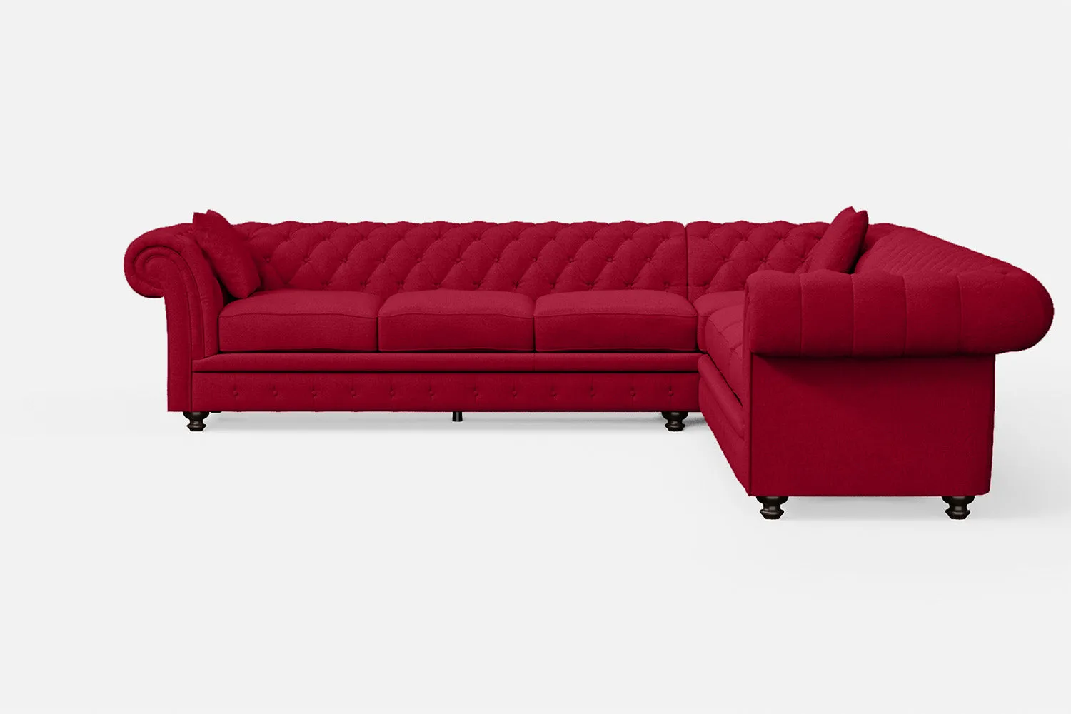 Pesaro 6 Seater Corner Sofa Red Linen Fabric