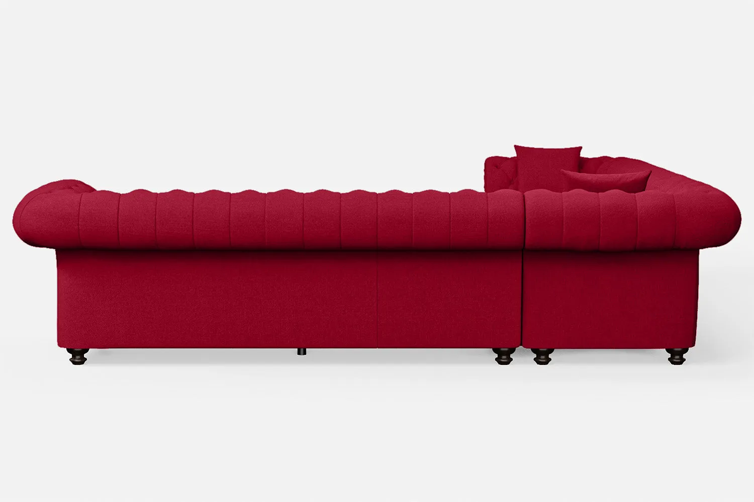 Pesaro 6 Seater Corner Sofa Red Linen Fabric