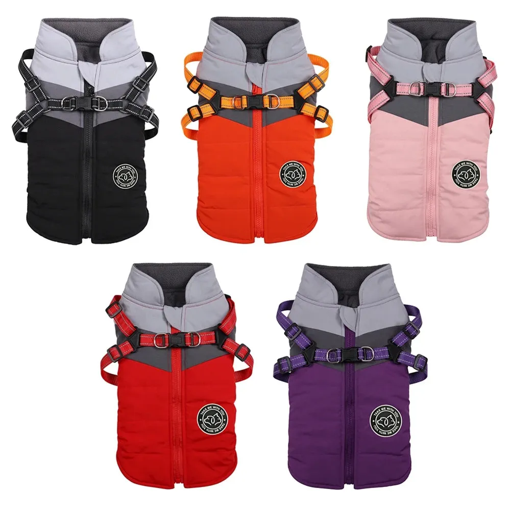 Pet Harness Vest Clothes Puppy Clothing Waterproof Winter Warm Dog Jacket Pet Clothes For Small Dogs Shih Tzu Chihuahua Pug Coat