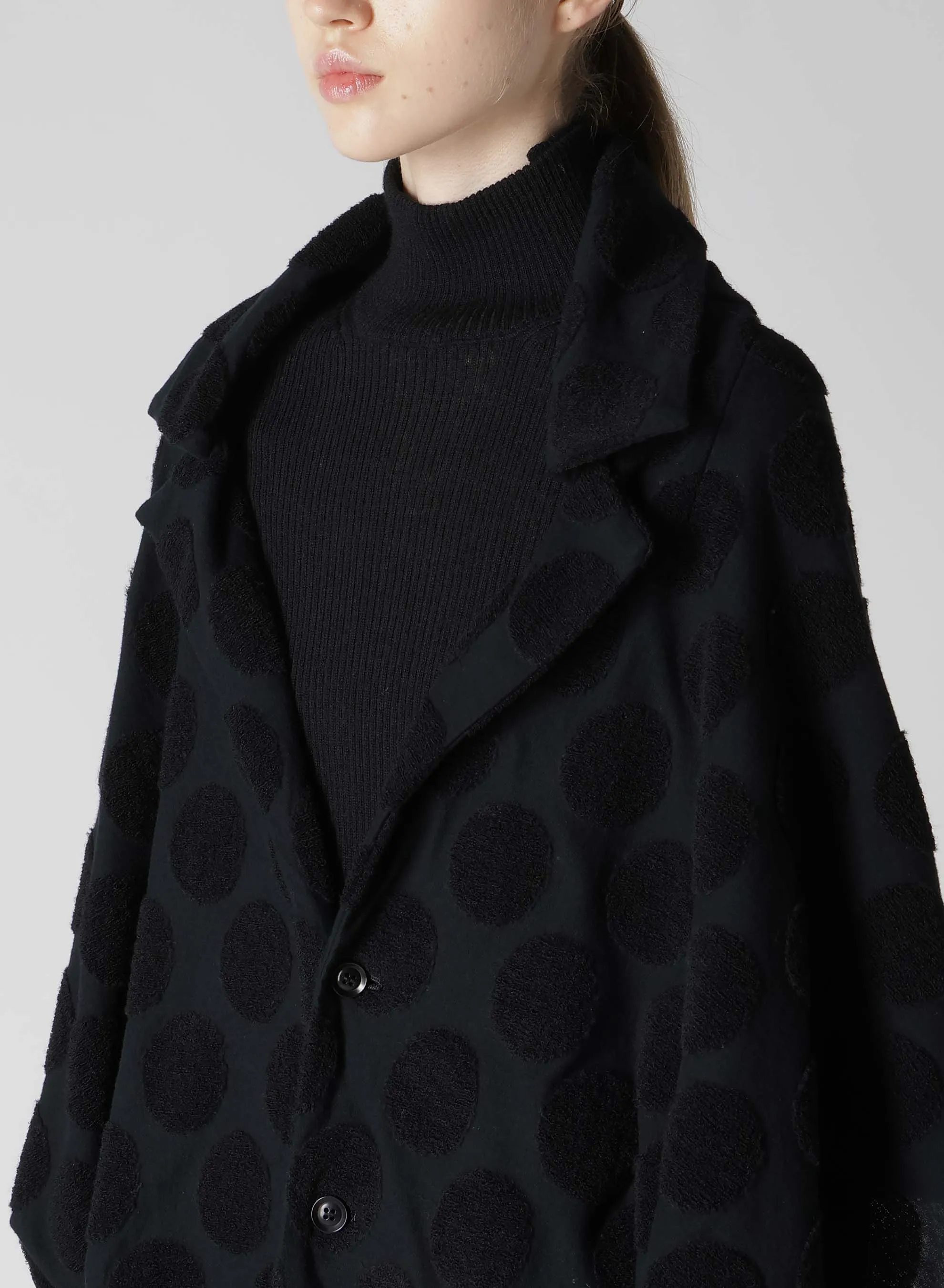 POLKA DOT PILE JQ CARDIGAN JACKET