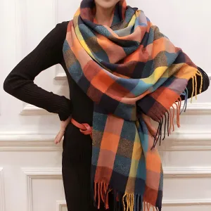 Prisca Scarf - Modischer Kariert Winter Schal