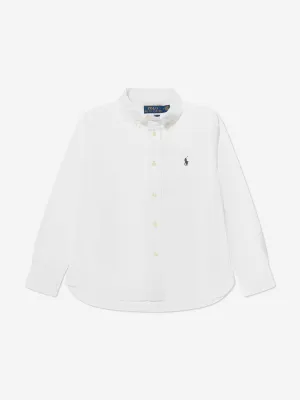 Ralph Lauren Boys Slim Fit Oxford Shirt in White