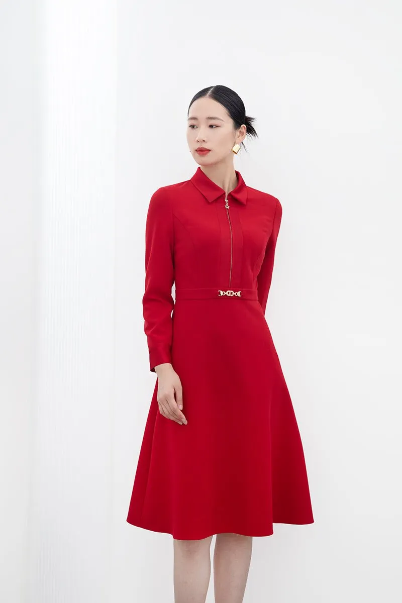 Red Long Sleeve Slim Wedding Dresses