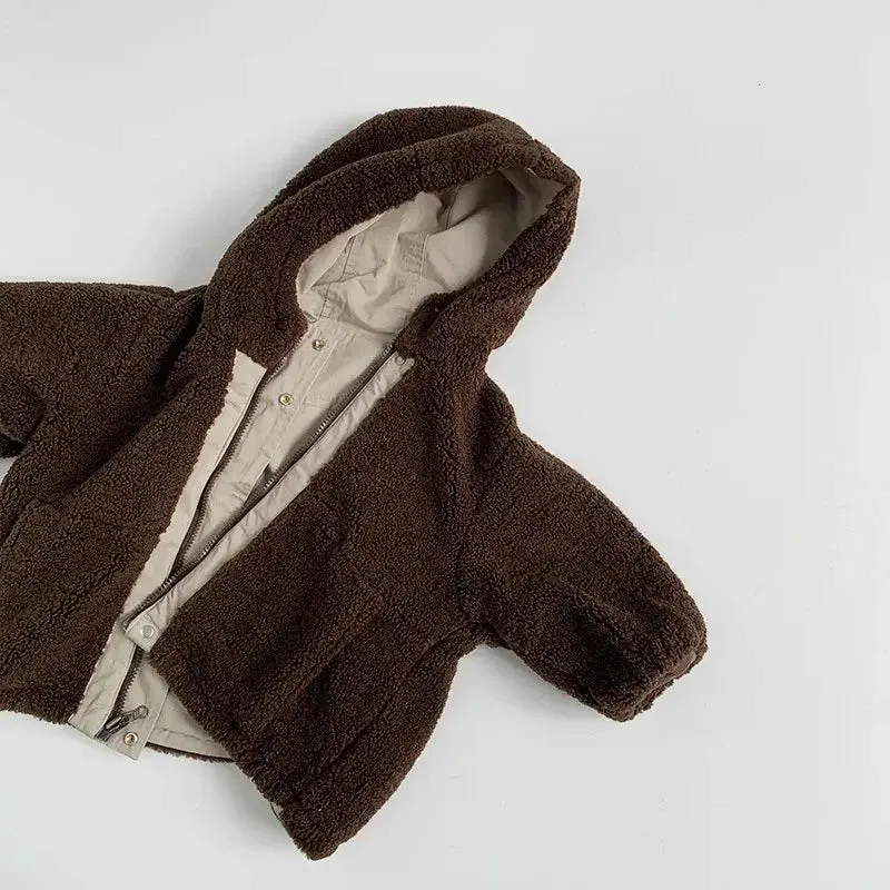 Reversible Hooded Fleece Winter Jacket