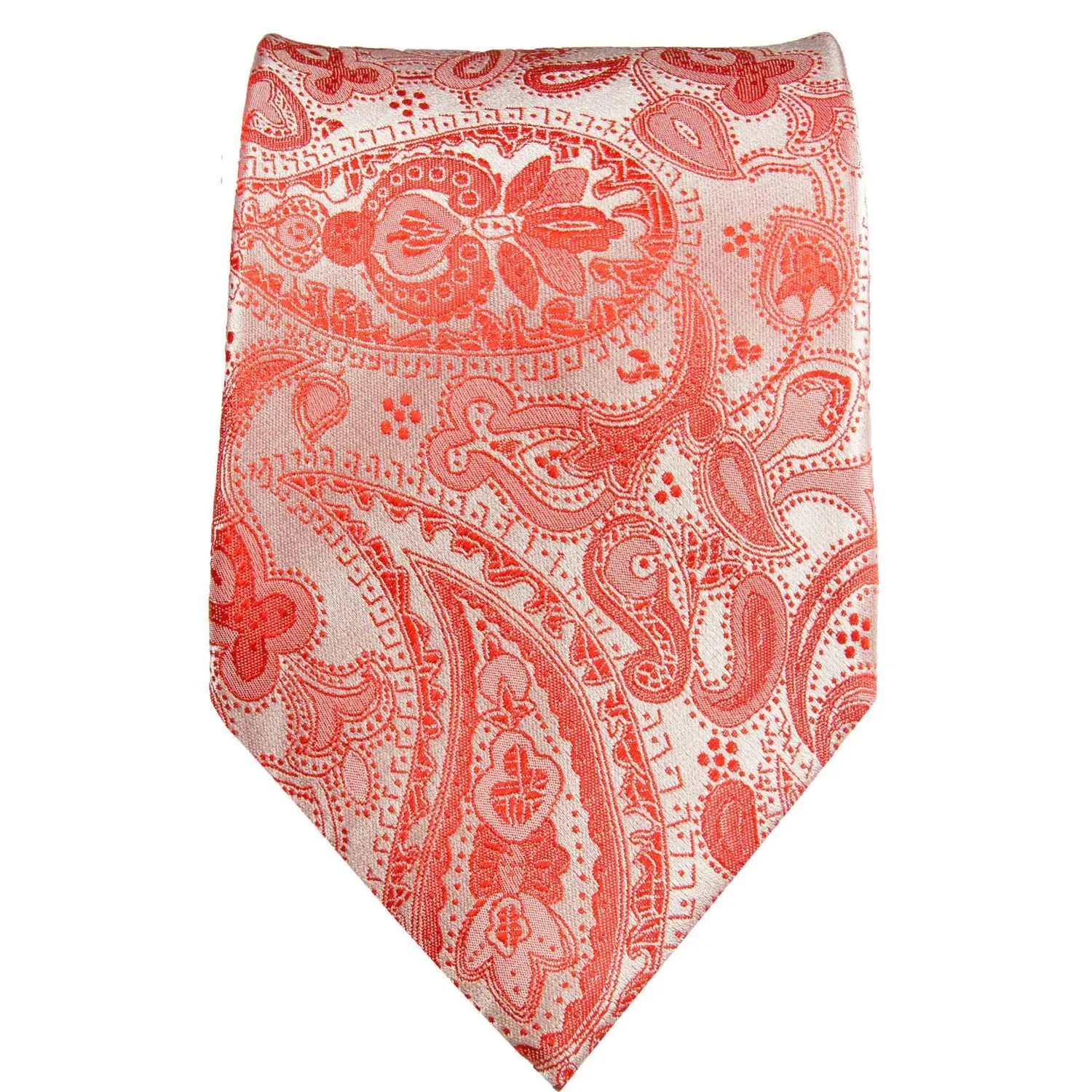 Silk Necktie in Classic Red Paisley Design