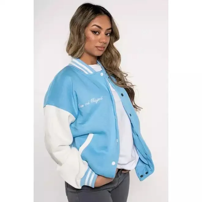 SKY BLUE VARSITY BASEBALL UNISEX JACKET