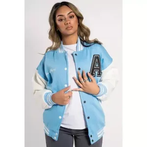 SKY BLUE VARSITY BASEBALL UNISEX JACKET