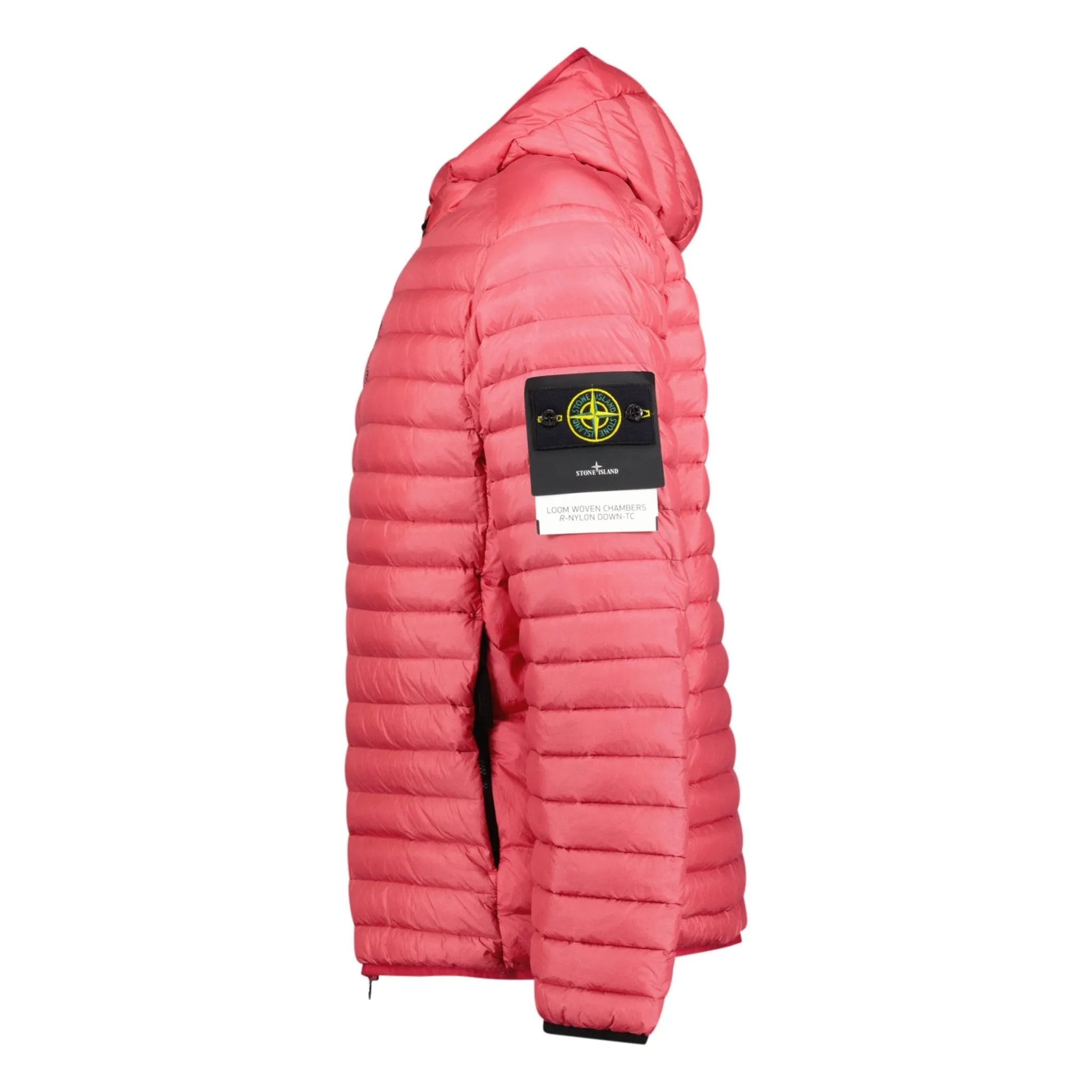 Stone Island Loom Woven Hooded Down Jacket Red