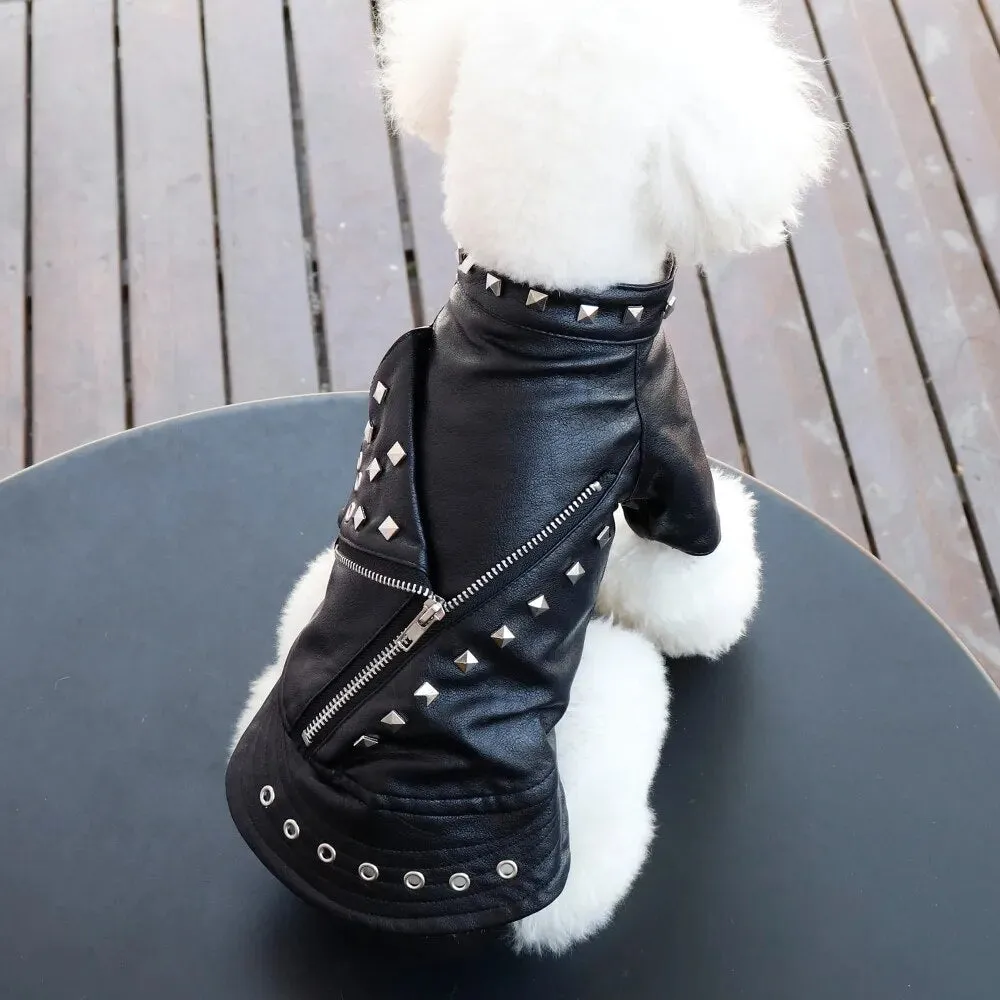 Stud PU Leather Jacket for Small Dogs or Cat