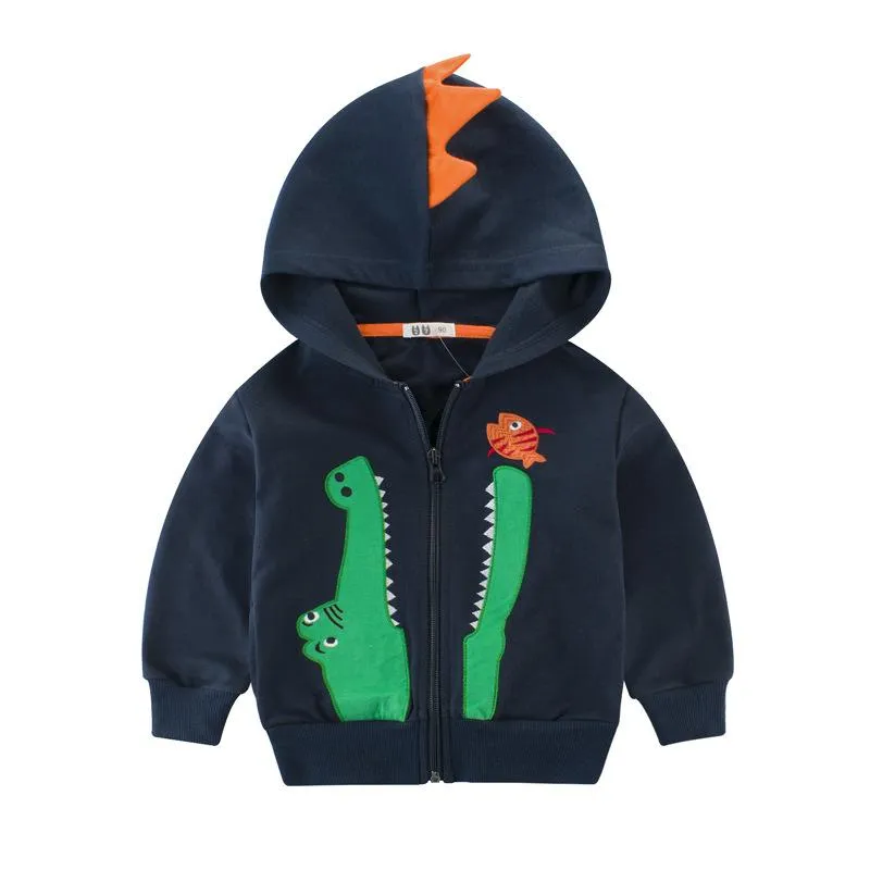 Toddler/Kid Crocodile and Fish Zip-Up Jacket with Fun Hood (2 colors)