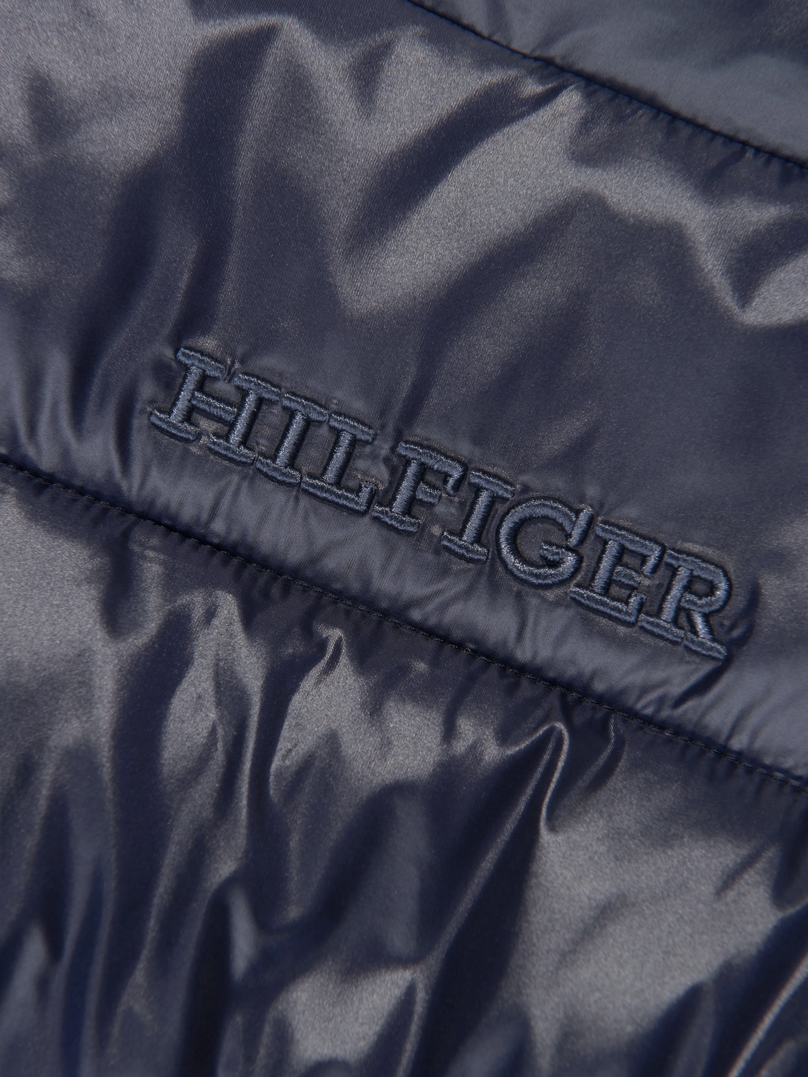 Tommy Hilfiger Girls Glossy Puffer Jacket in Navy