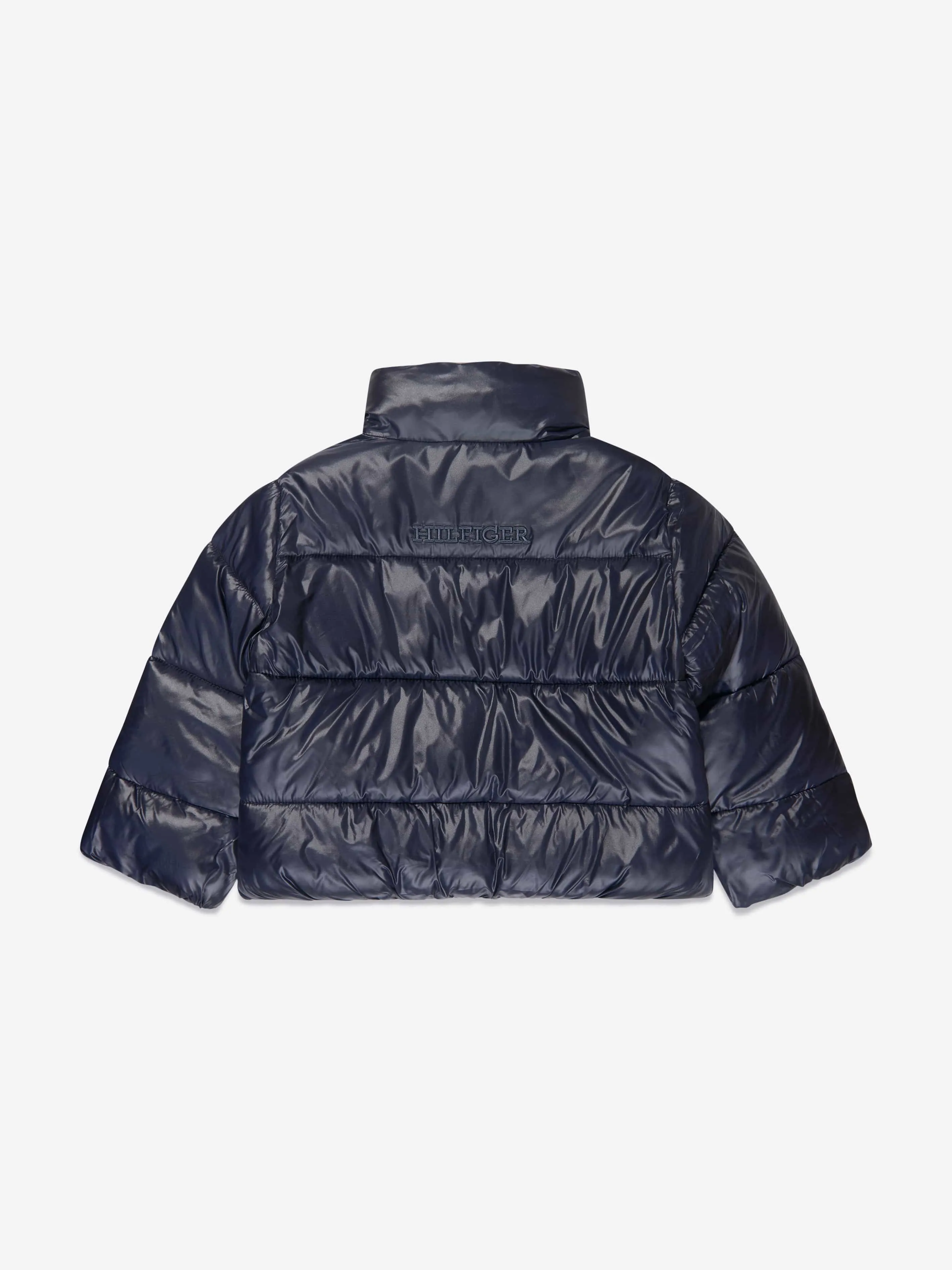 Tommy Hilfiger Girls Glossy Puffer Jacket in Navy