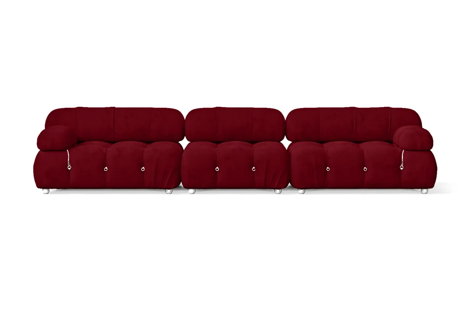 Varese 4 Seater Sofa Red Velvet