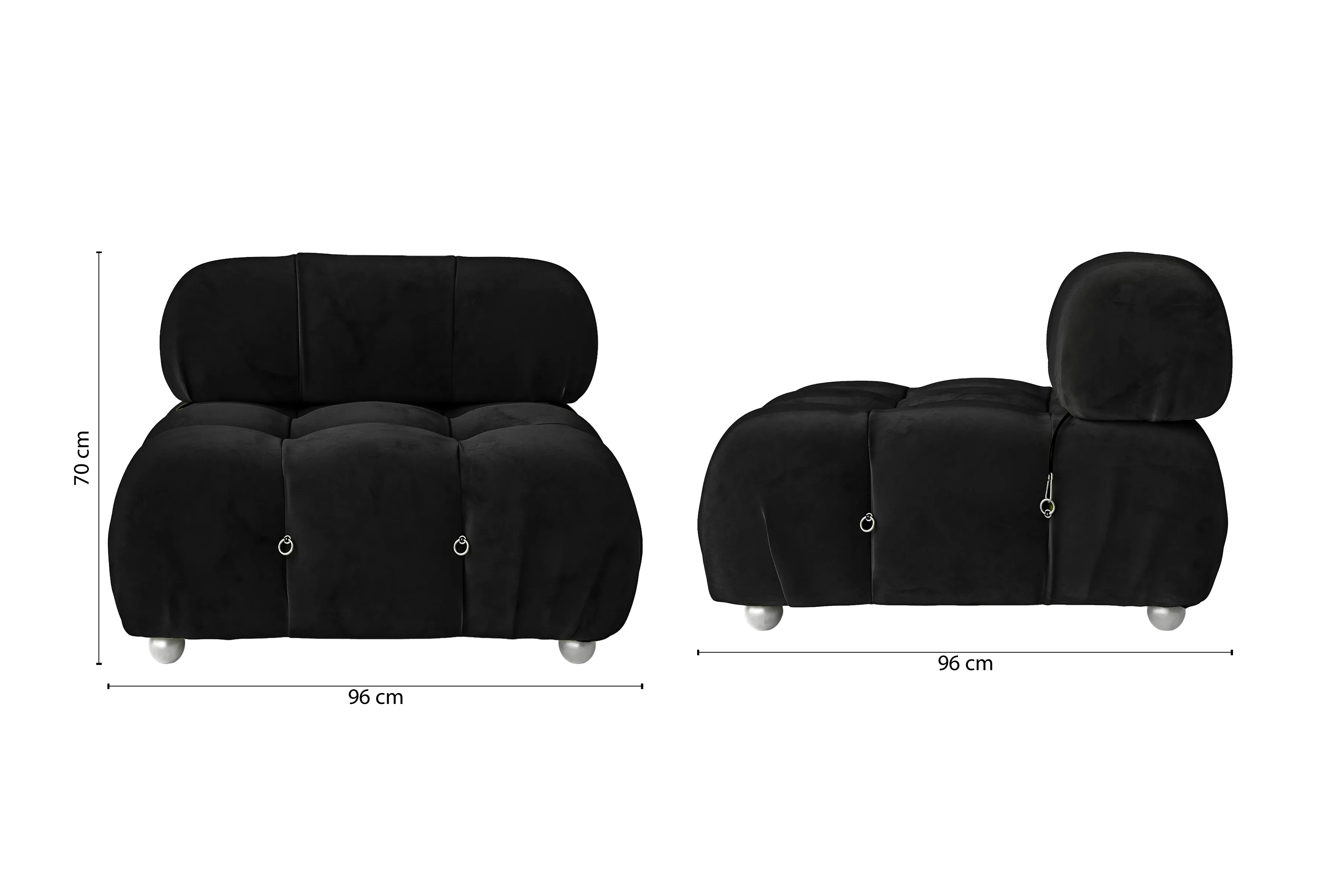 Varese Armchair Black Velvet