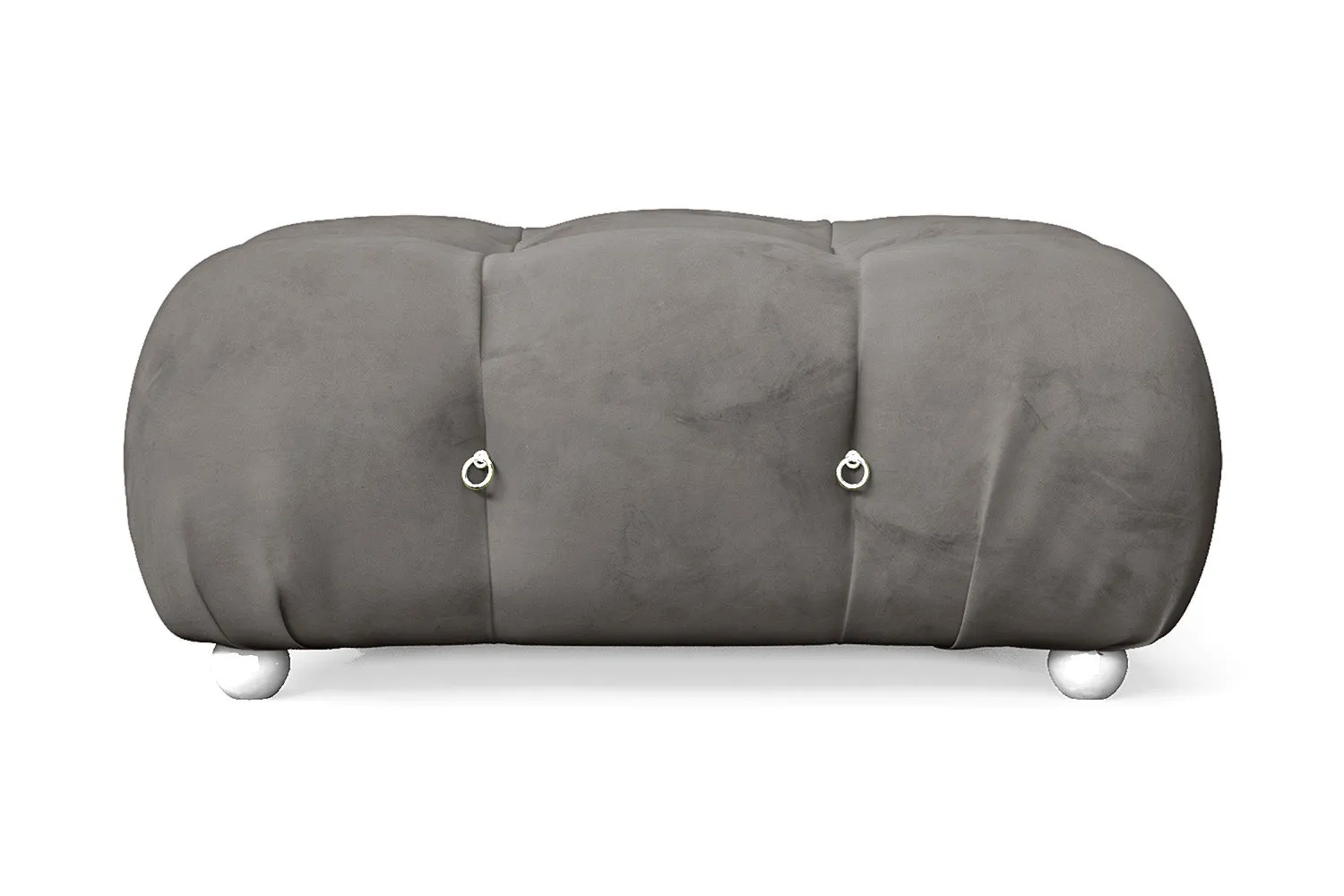 Varese Ottoman Grey Velvet Large