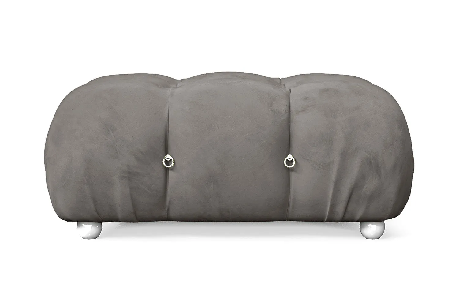 Varese Ottoman Grey Velvet Large