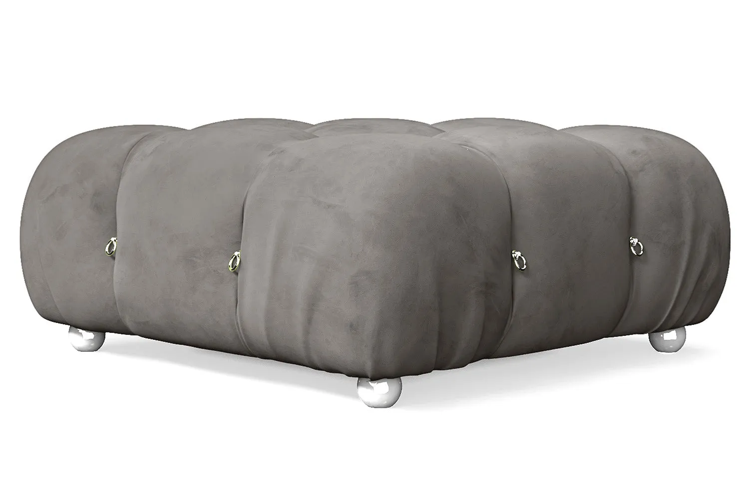 Varese Ottoman Grey Velvet Large